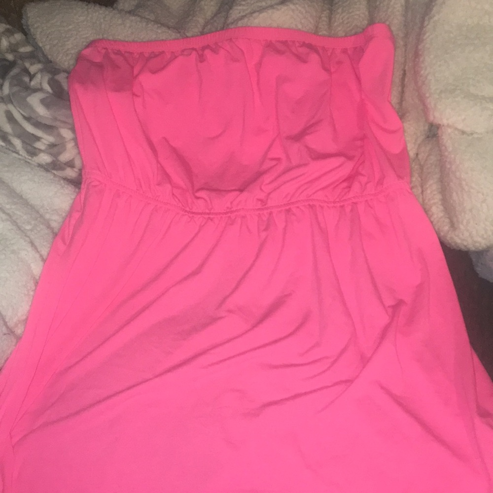 Light pink neon strapless sundress